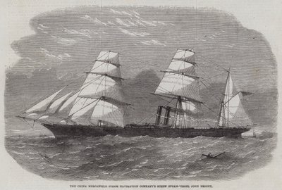 Das Schraubendampfschiff John Bright der China Mercantile Steam Navigation Company von Edwin Weedon